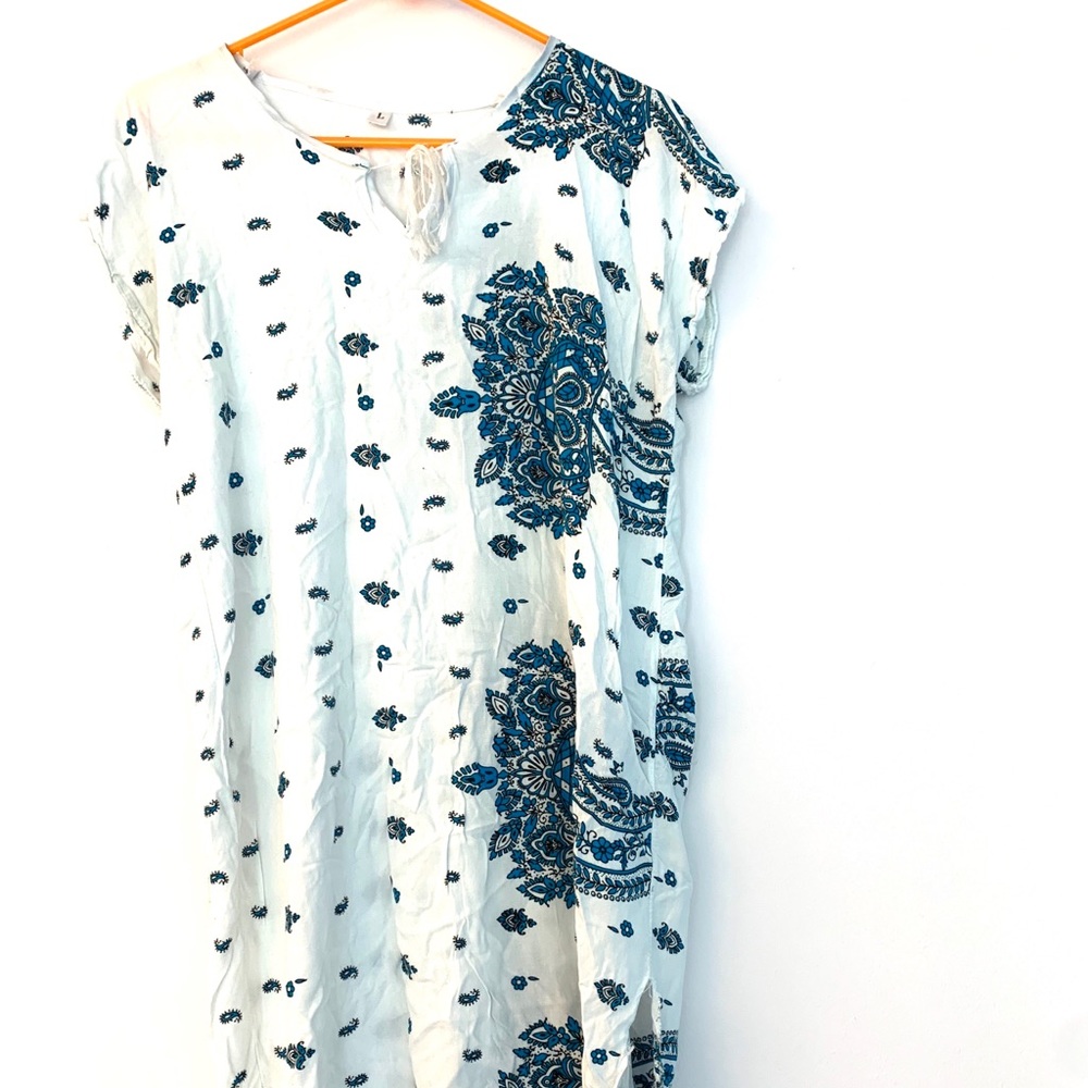 Vintage Egyptian Floral Patterned Dress